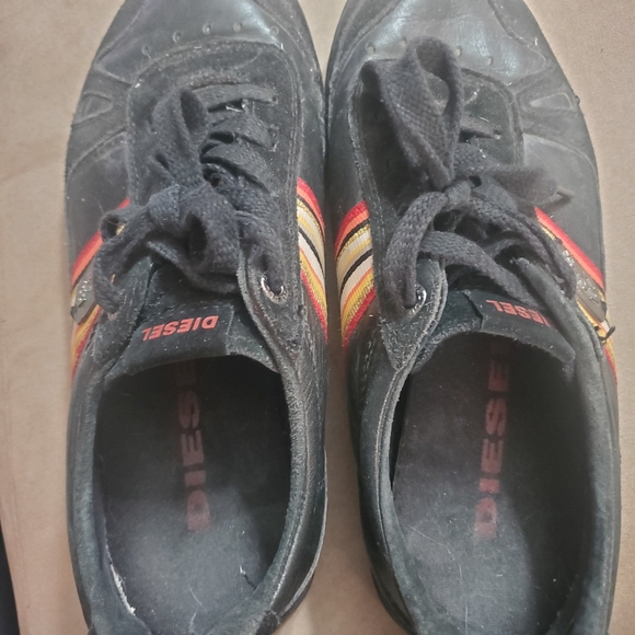 DIESEL sneakers black leather and rubber - Picture 2 of 12